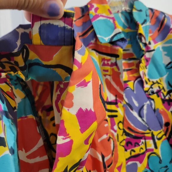 Vintage Retro-Print Vibrant Colourful Jaeger Set - Resortwear - Skirt and Blouse - Picture 9 of 16